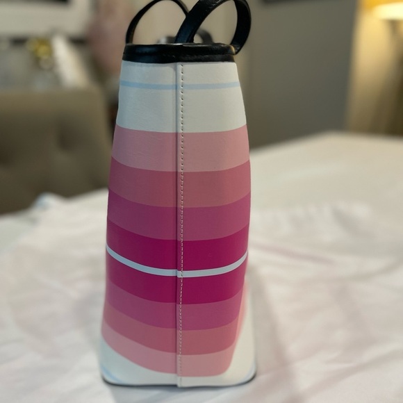 NWT | 100% Nappa Leather City Tote | Retro Summer Stripe - Picture 5 of 10